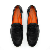 Oscar Black Leather Penny Loafers - Top View - POEVE Collection