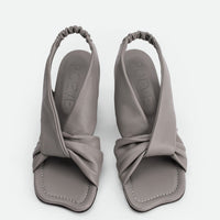 Sasha Grey Leather Heel Slingback Sandals - Top View - POEVE Collection