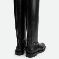Eve Black Calf Leather Tall Boots – Back View – POEVE Collection