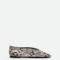 Reese Snake-Embossed Leather Ballet Flats – Side View – POEVE Collection