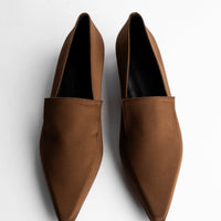 Tara Brown Satin Flat Loafers - Top View - POEVE Collection