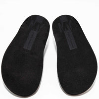 Rory Black Leather Mules with Metal Buckles - Sole View - POEVE Collection