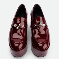 Paloma Cherry Patent Leather Platform Loafers - Top View - POEVE Collection