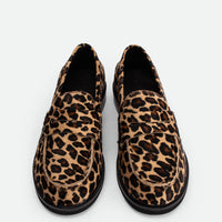 Ollie Spotted Hairy Leather Penny Loafers - Top View - POEVE Collection