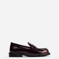 Ahri Bordeaux Brushed Leather Penny Loafer – Side View – POEVE Collection