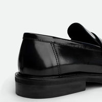 Ahri Blue Brushed Leather Penny Loafer – Back View – POEVE Collection
