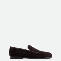 Nida Dark Brown Cavallino Leather Loafers – Side View – POEVE Collection