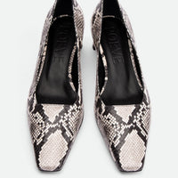 Dalie Snake-Embossed Leather Pump – Top View – POEVE Collection