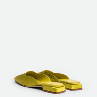 Bonnie Lime Satin Mules - Back View - POEVE Collection