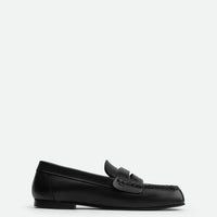 Finley Black Leather Loafers - Side View - POEVE Collection