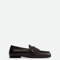 Finley Dark Brown Leather Loafers - Side View - POEVE Collection