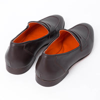 Oscar Brown Leather Penny Loafers - Back View - POEVE Collection