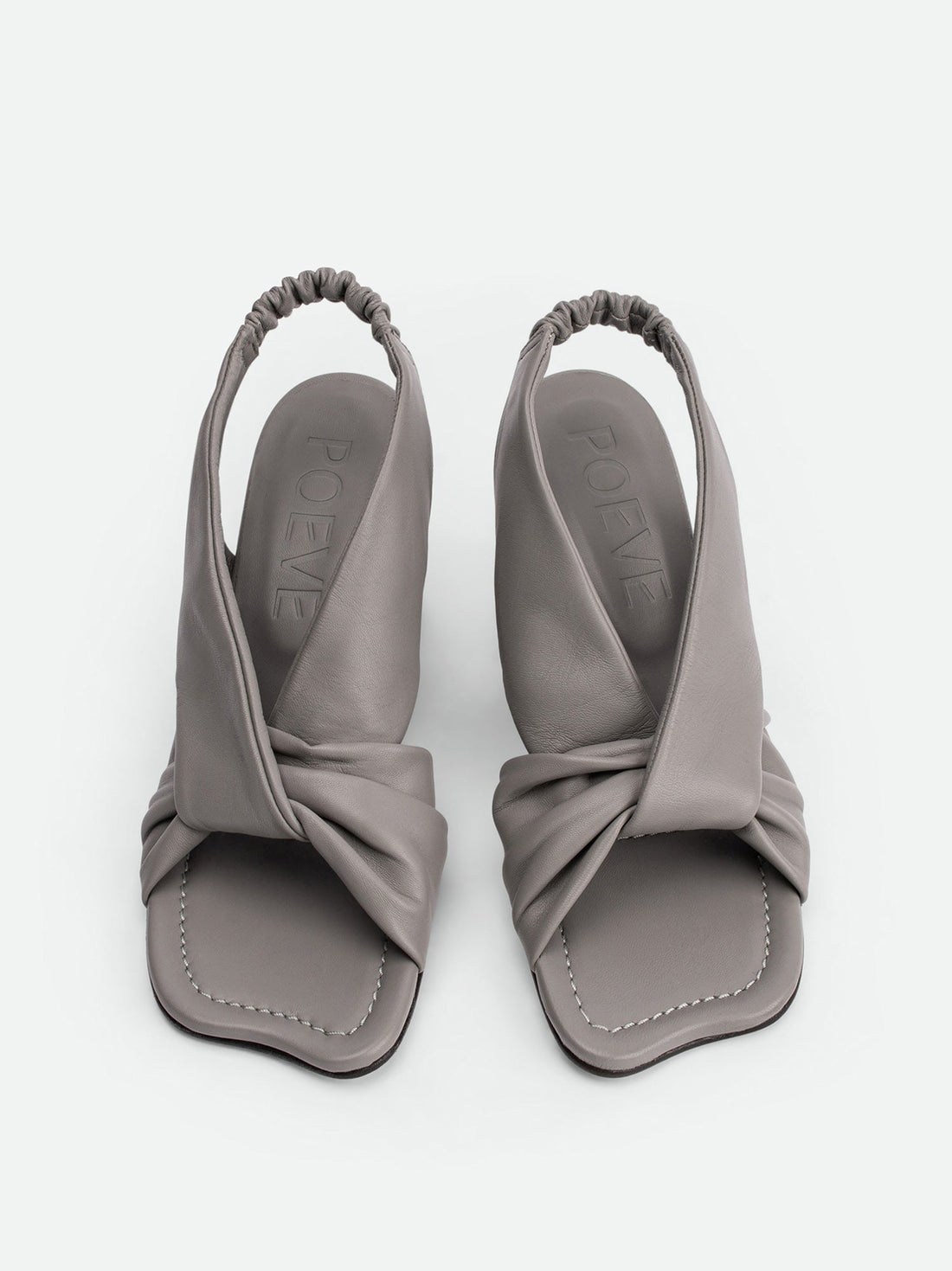 Sasha Grey Leather Heel Slingback Sandals - Top View - POEVE Collection