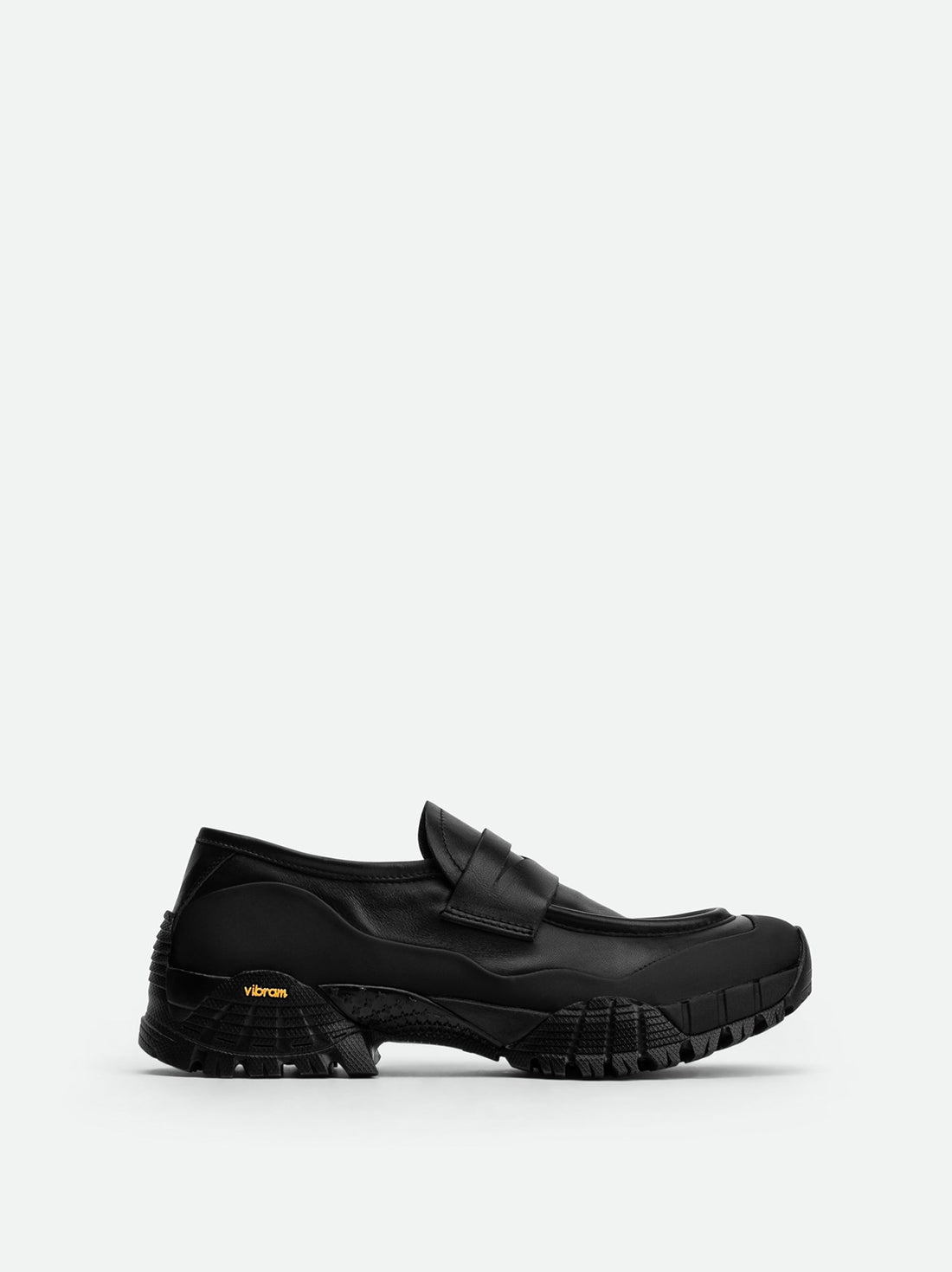 Alpi Black Leather Loafers - Made in Italy - Side View - POEVE Collection