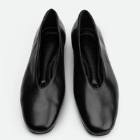 Reese Black Nappa Leather Ballet Flats – Top View – POEVE Collection