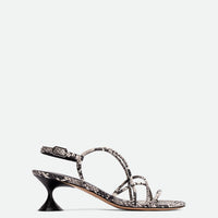 Lisan Snake-Print Leather Sandals - Side View - POEVE Collection