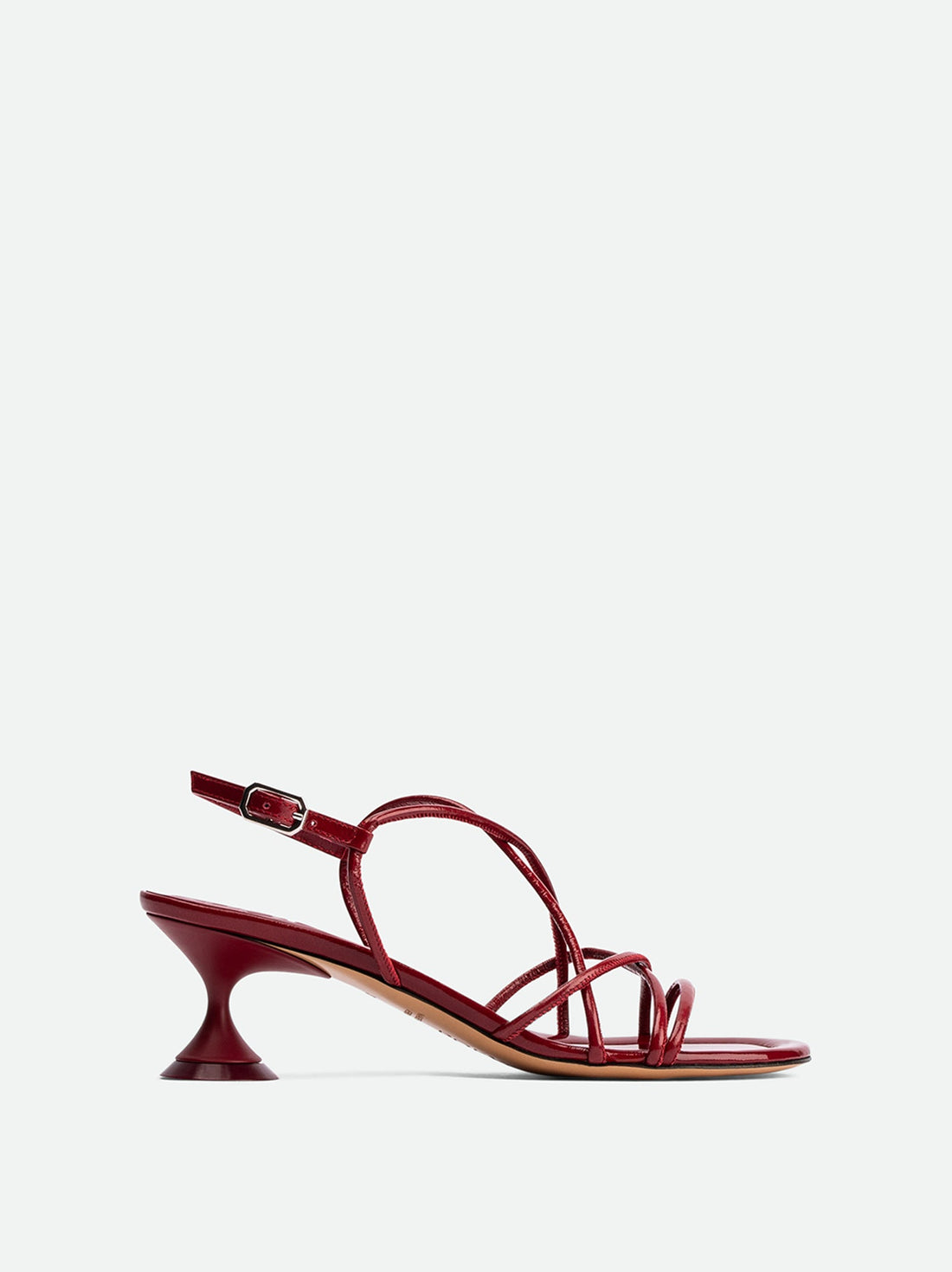 Lisan Red Patent Leather Sandals - Side View - POEVE Collection