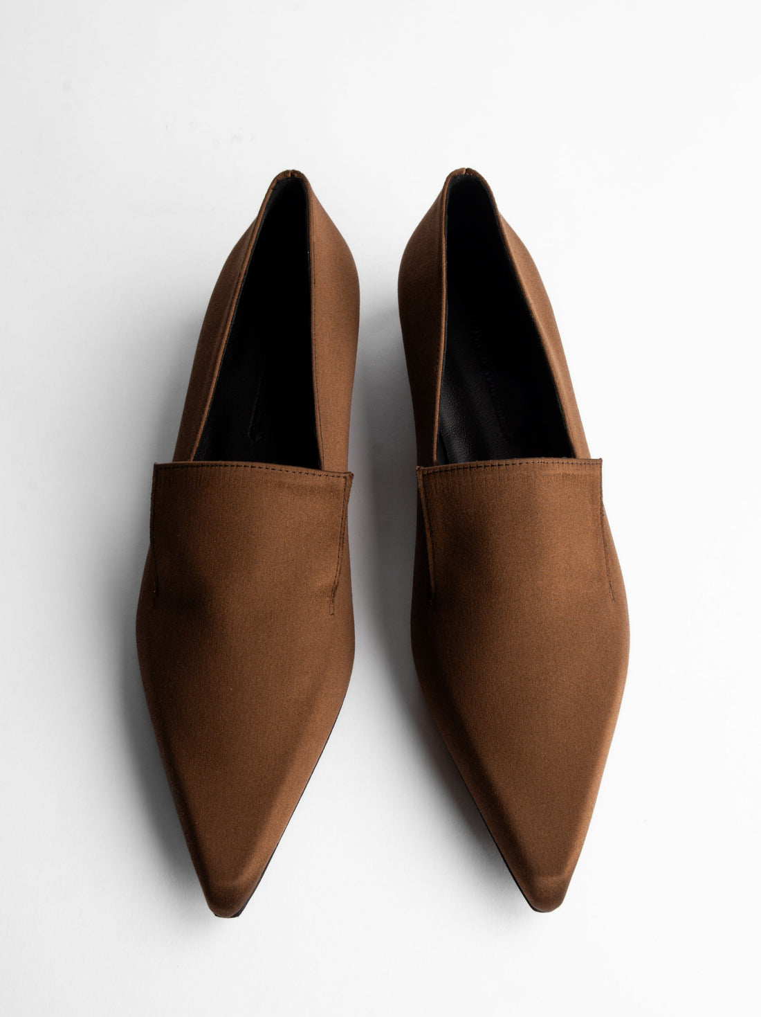 Tara Brown Satin Flat Loafers - Top View - POEVE Collection