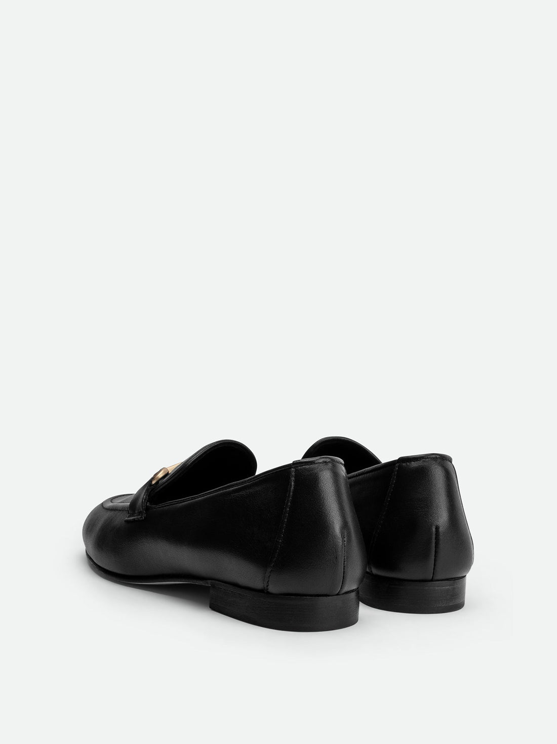 Elizabeth Black Leather Loafers - Back View - POEVE Collection