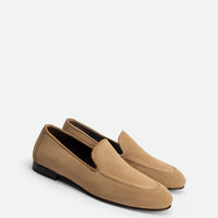 Debbie Brown Crust Leather Loafers - Angled Side View - POEVE Collection