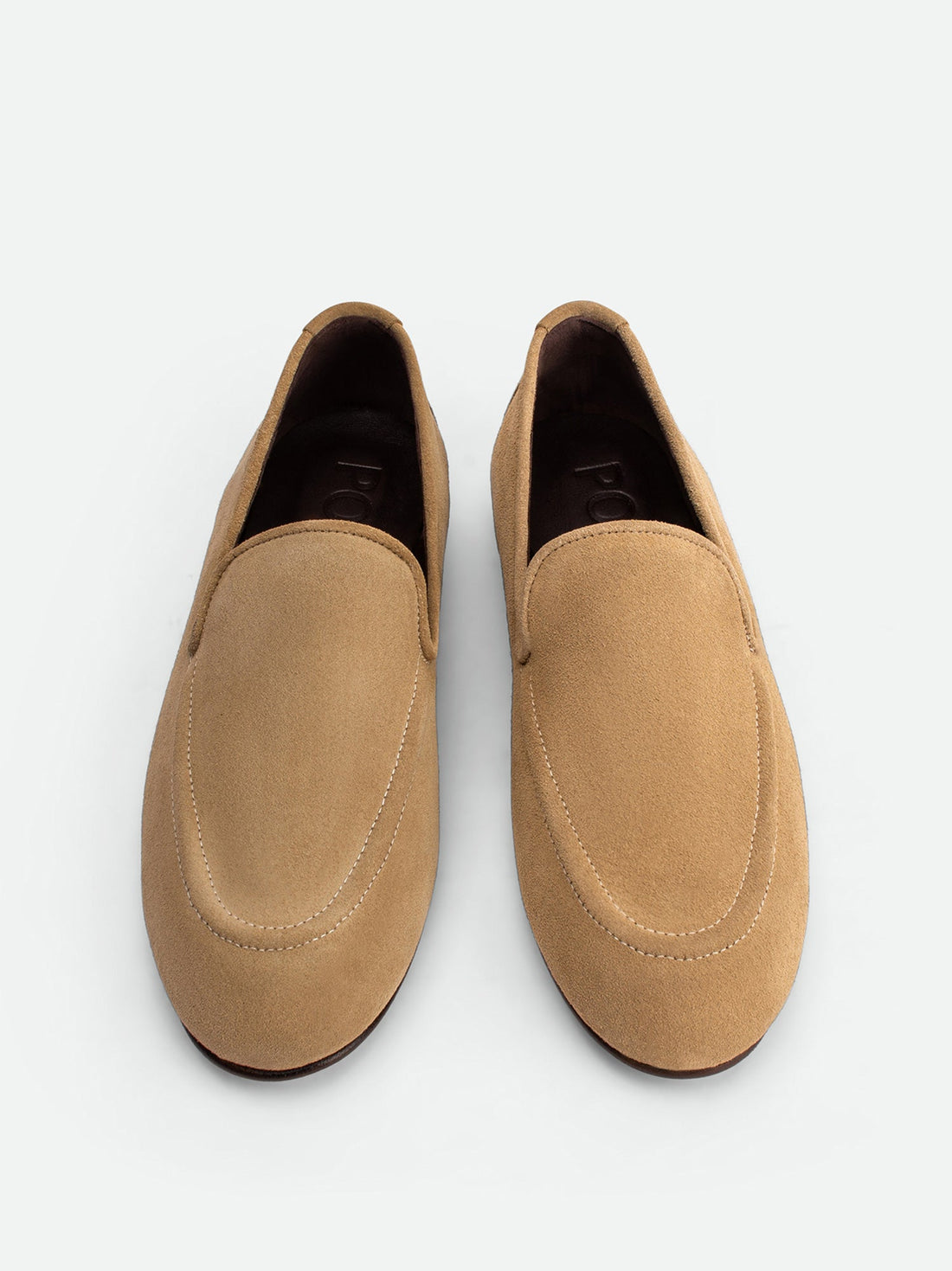 Debbie Brown Crust Leather Loafers - Top View - POEVE Collection