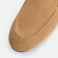 Debbie Brown Crust Leather Loafers - Toe Close-up View - POEVE Collection