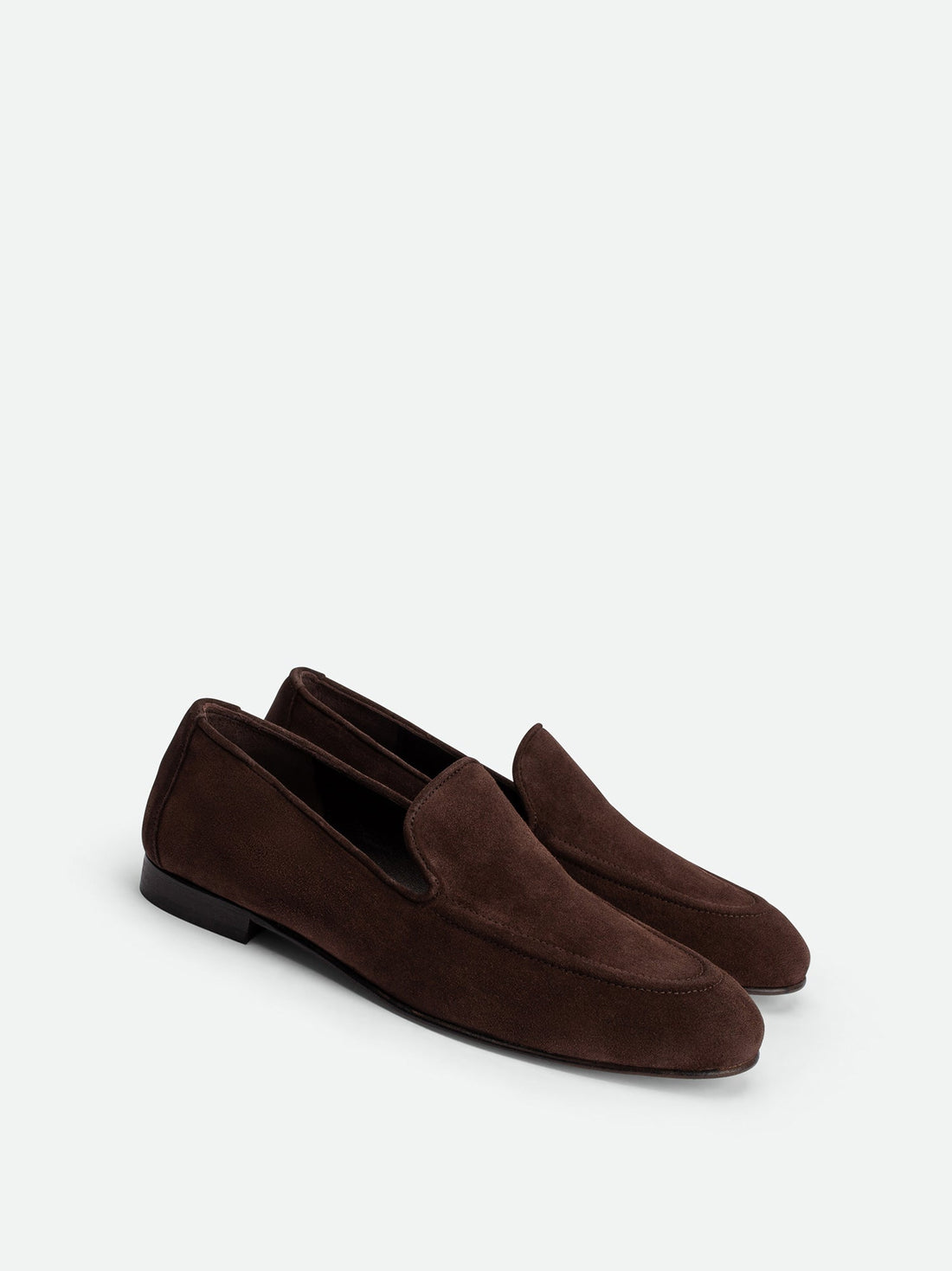 Debbie Brown Crust Leather Loafers - Angled Side View - POEVE Collection