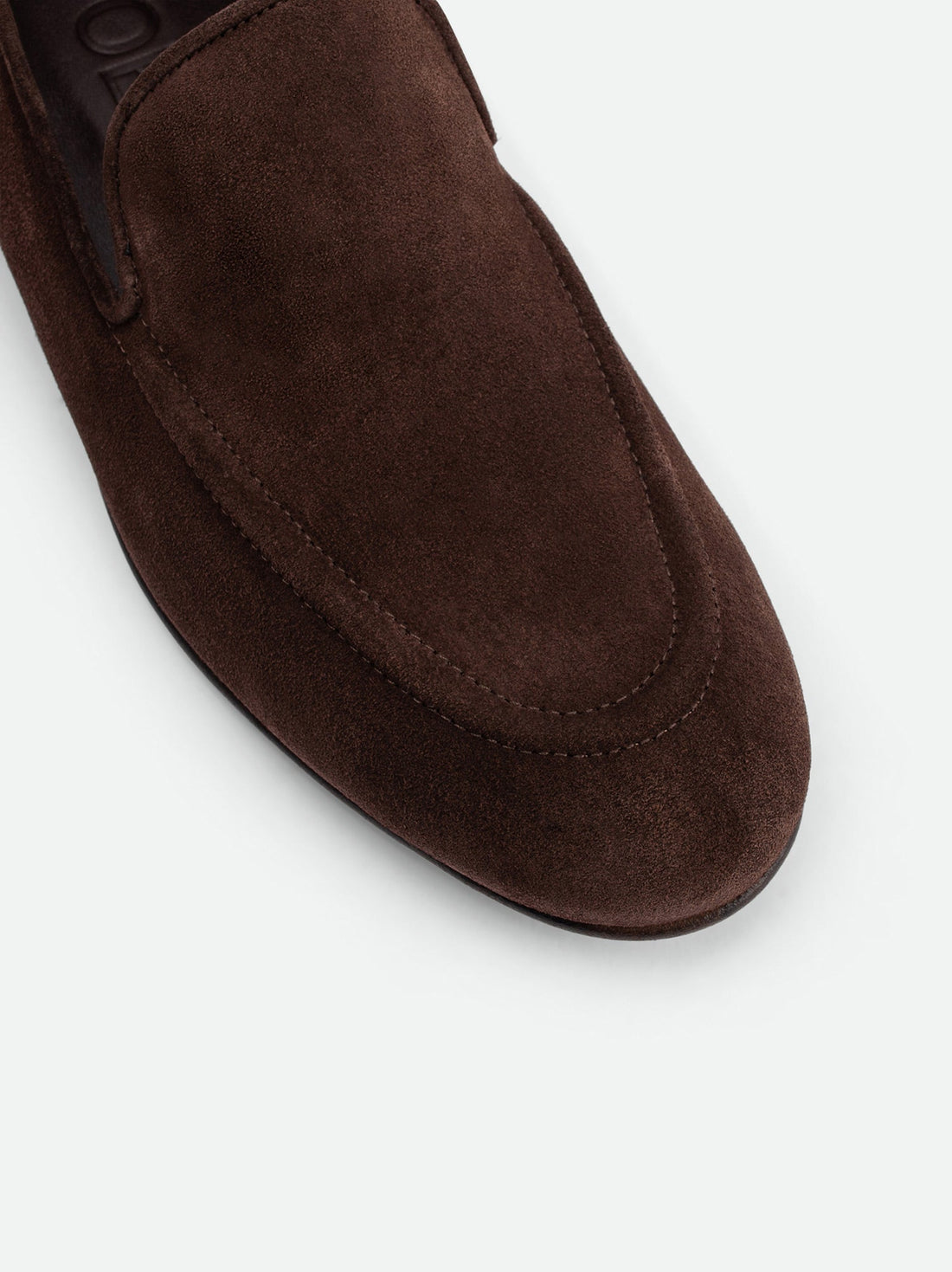 Debbie Brown Crust Leather Loafers - Toe Close-up View - POEVE Collection