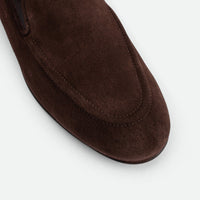 Debbie Brown Crust Leather Loafers - Toe Close-up View - POEVE Collection