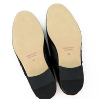Sand Black Hand-Woven Leather Loafers - Sole View - POEVE Collection