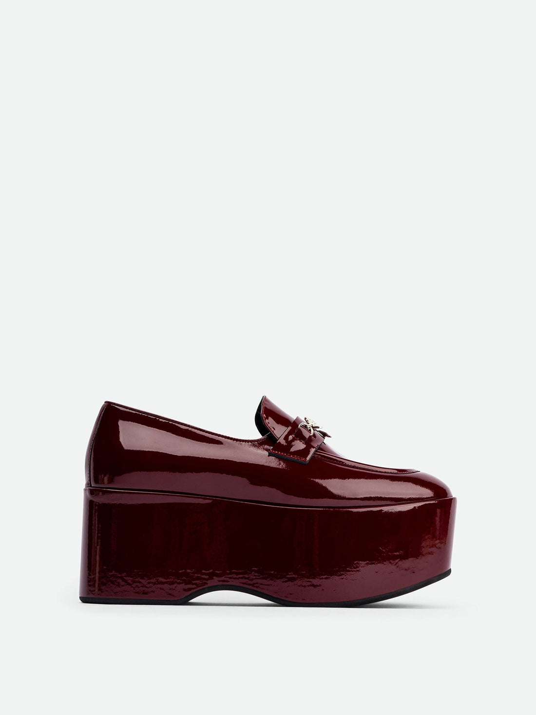 Paloma Cherry Patent Leather Platform Loafers - Side View - POEVE Collection