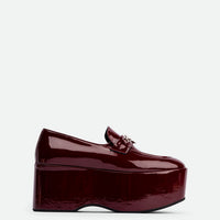 Paloma Cherry Patent Leather Platform Loafers - Side View - POEVE Collection