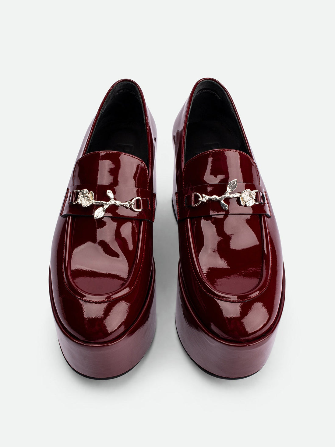 Paloma Cherry Patent Leather Platform Loafers - Top View - POEVE Collection