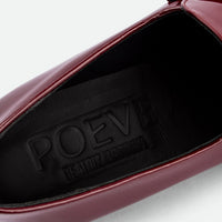 Paloma Cherry Patent Leather Platform Loafers - Insole Close-up View - POEVE Collection