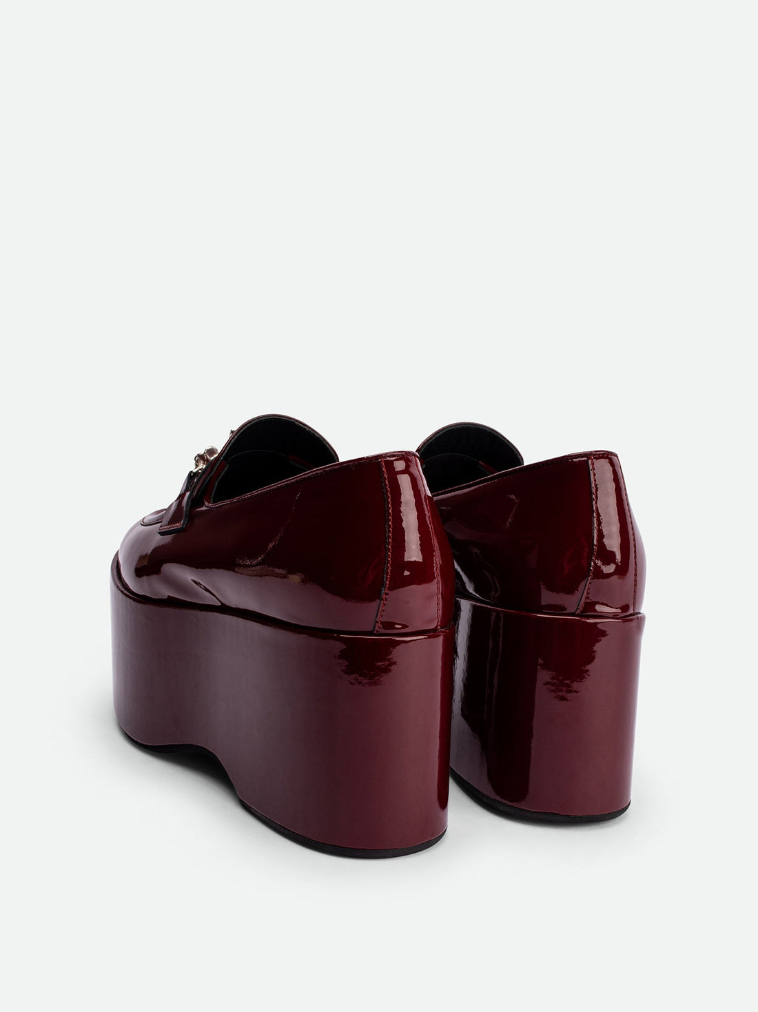 Paloma Cherry Patent Leather Platform Loafers - Back View - POEVE Collection