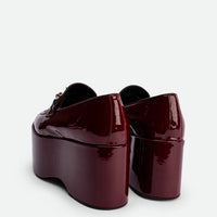 Paloma Cherry Patent Leather Platform Loafers - Back View - POEVE Collection