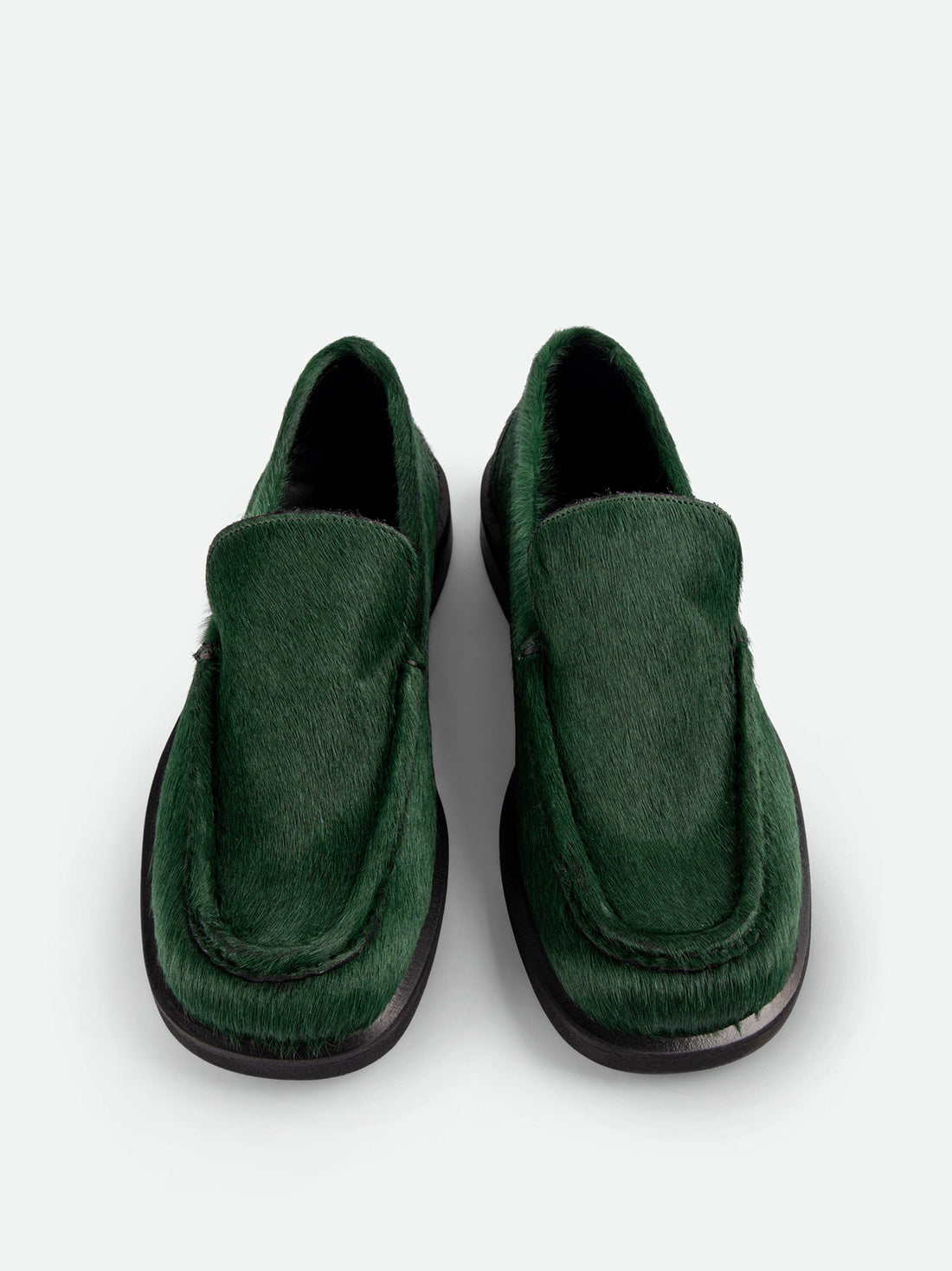 Dannie Green Cavallino Leather Loafers – Top View – POEVE Collection