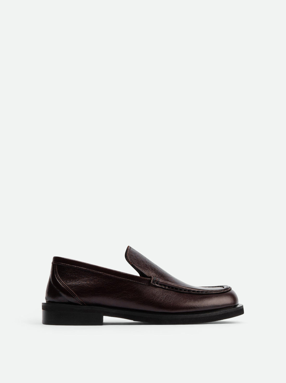 Dannie Dark Brown Leather Loafers – Side View – POEVE Collection