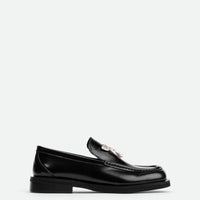 Gloria Black Brushed Leather Loafers - Side View - POEVE x Beatriz Jardinha Collection