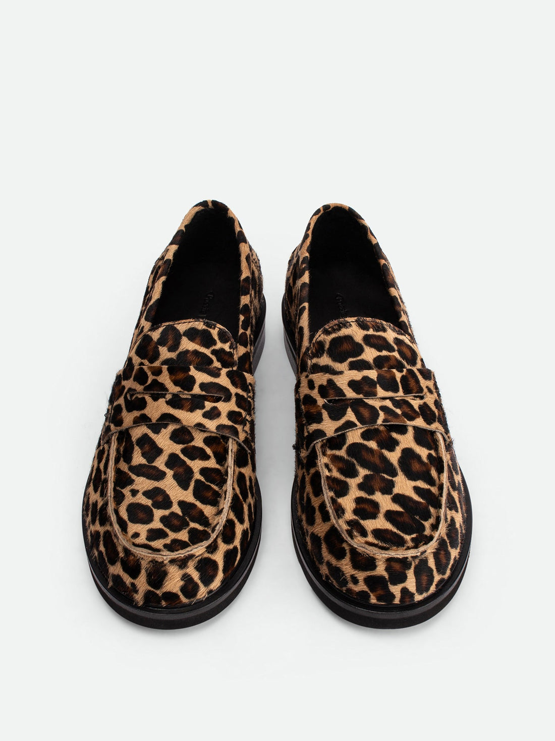 Ollie Spotted Hairy Leather Penny Loafers - Top View - POEVE Collection