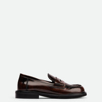 Ahri Brown Brushed Leather Penny Loafer – Side View – POEVE Collection