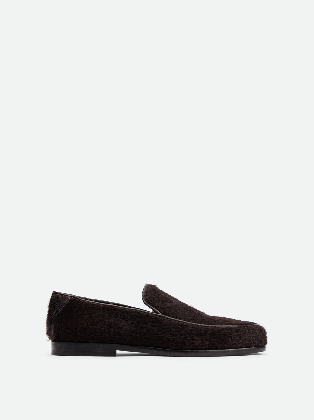 Nida Dark Brown Cavallino Leather Loafers – Side View – POEVE Collection