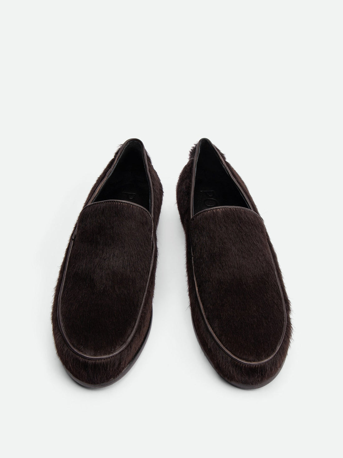 Nida Dark Brown Cavallino Leather Loafers – Top View – POEVE Collection