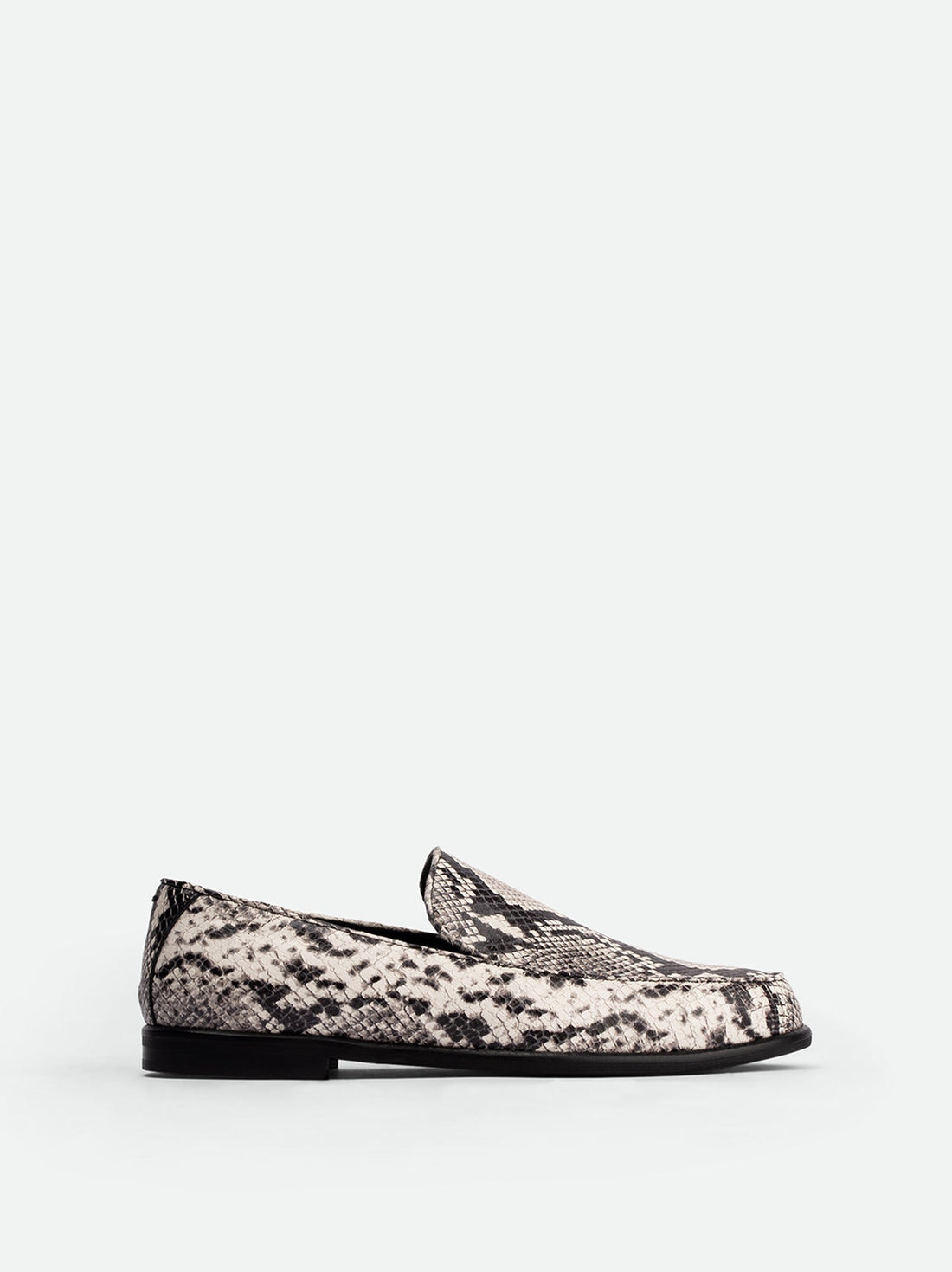 Nida Snake-embossed Leather Loafers - Side View - POEVE Collection