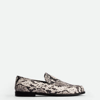 Nida Snake-embossed Leather Loafers - Side View - POEVE Collection
