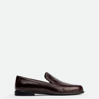 Nida Dark Brown Leather Loafers – Side View – POEVE Collection