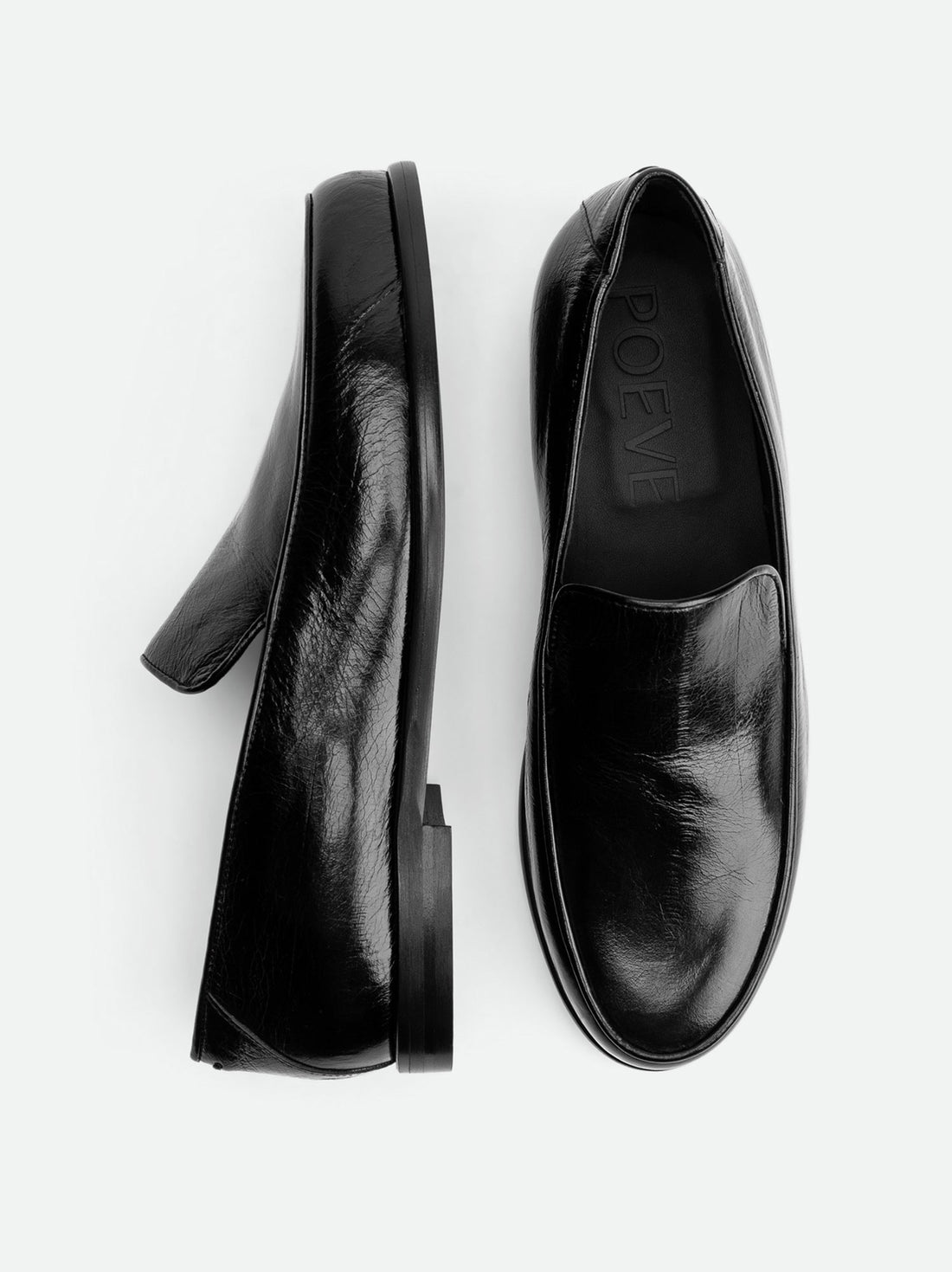 Nida Dark Brown Leather Loafers – Detail View – POEVE Collection