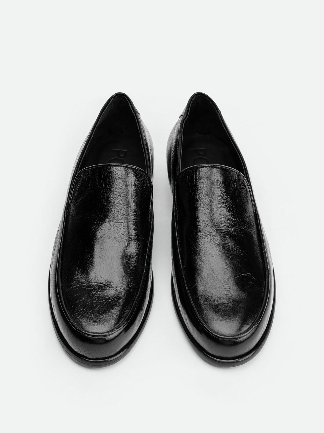 Nida Dark Brown Leather Loafers – Top View – POEVE Collection