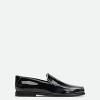 Nida Pull-Up Black-and-White Leather Loafers – Side View – POEVE Collection
