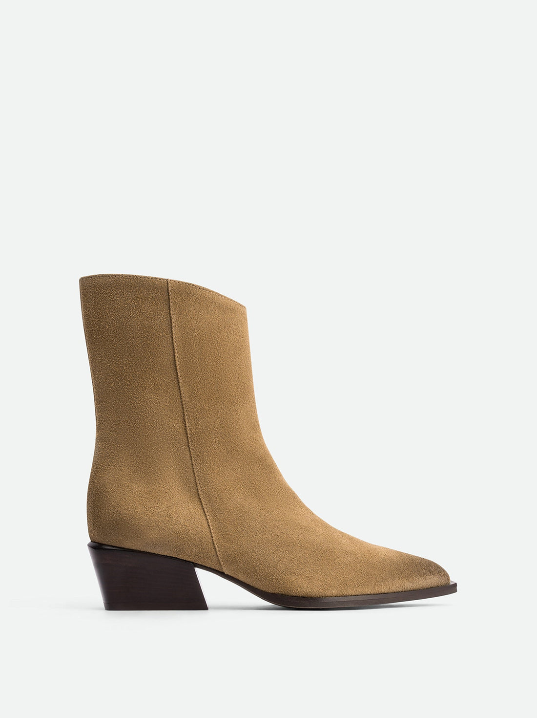 Luz Beige Crust Leather Ankle Boots – Side View – POEVE Collection